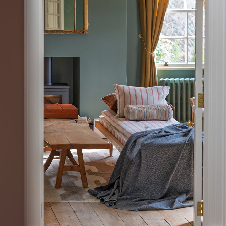 Blue Textured Cashmere Blanket