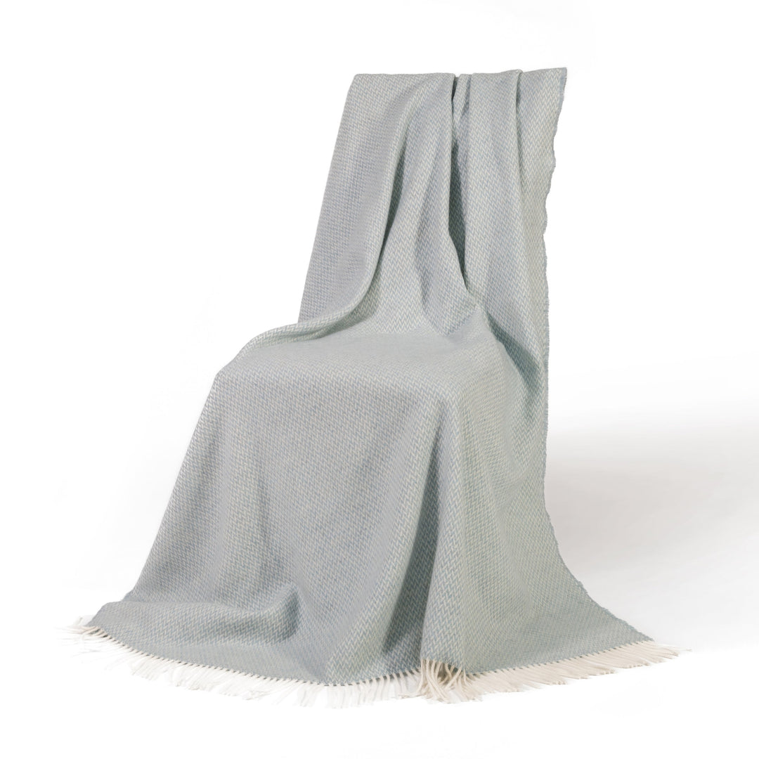 Aqua Soft Herringbone Throw