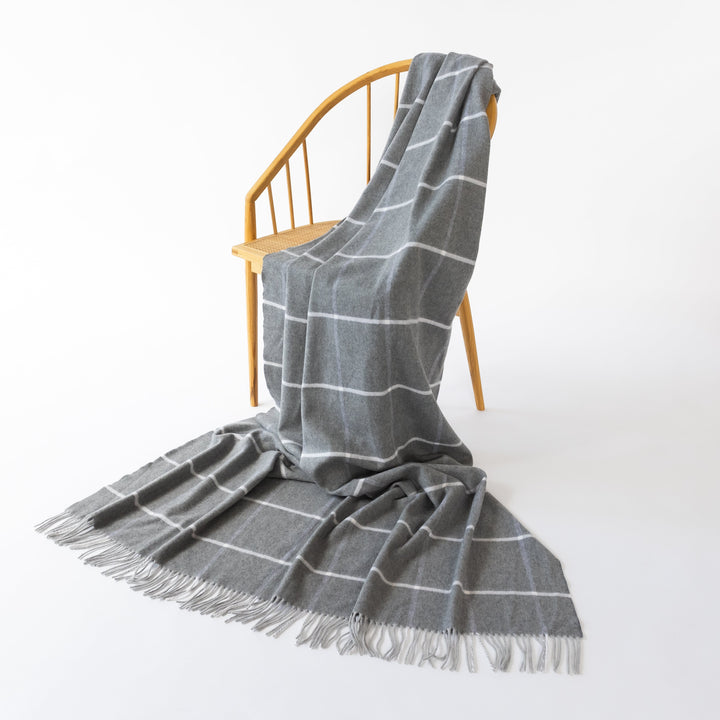 Windowpane Check Cashmere & Merino Throw