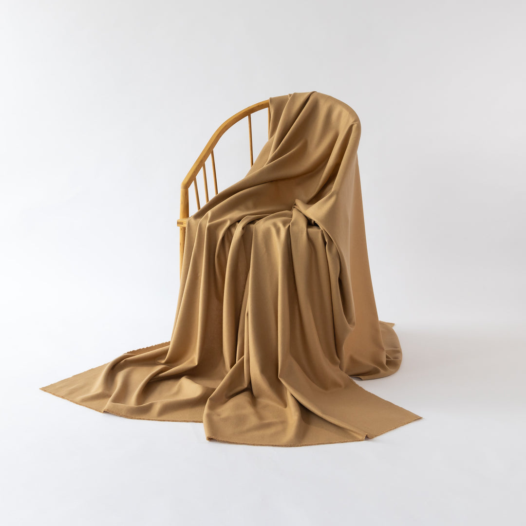 Light Camel Lightweight Cashmere Blanket | Made In The UK | Ava Innes