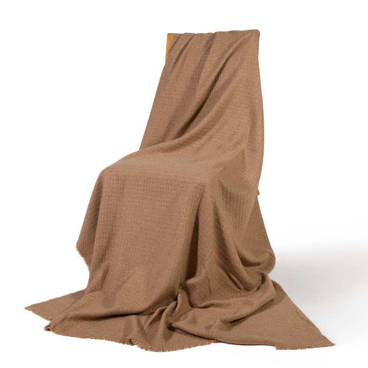 Camel Luxury Cashmere Waffle Blanket
