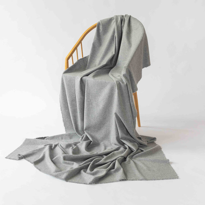 Light Grey Luxury Cashmere Blanket | Made In The UK | Ava Innes