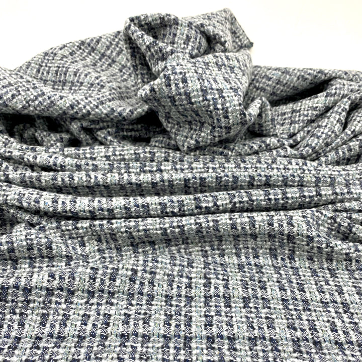 Grey & Aqua Textured Cashmere Blanket