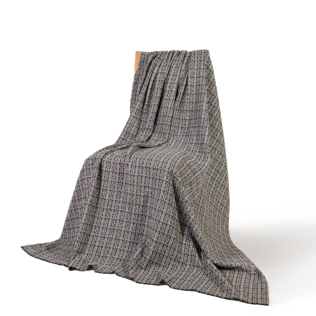 Grey & Aqua Textured Cashmere Blanket