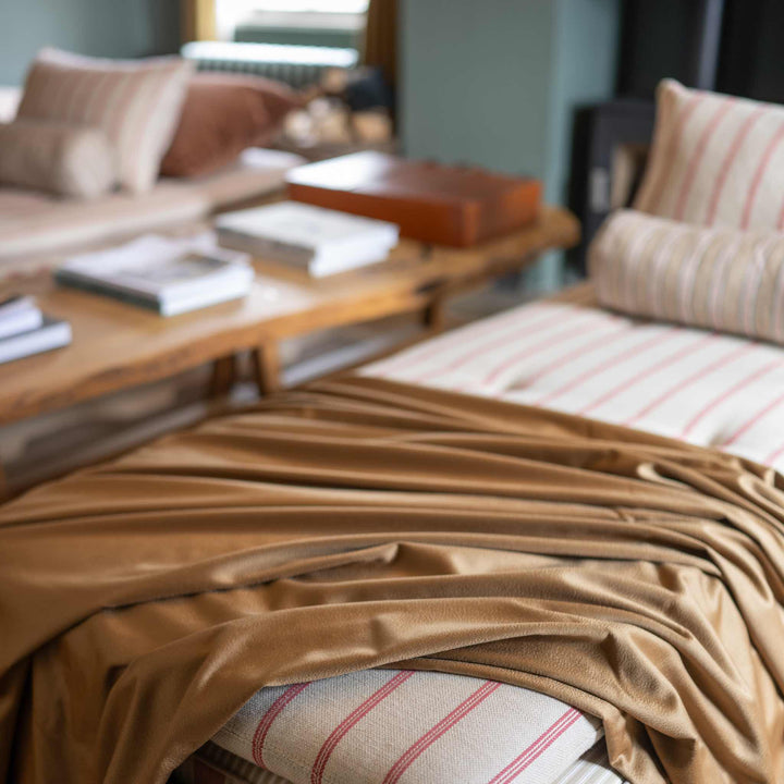 Camel Teasel-Finished Luxury Cashmere Blanket