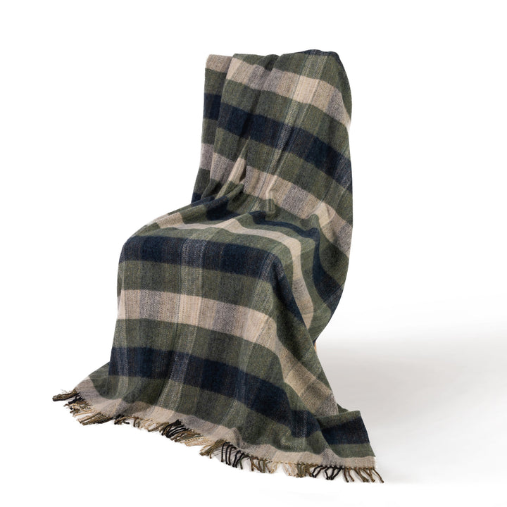Green Check Luxury Wool Utility Blanket