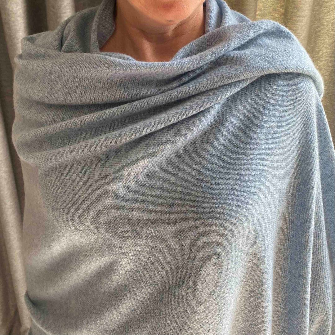 Light Blue Cashmere Travel Wrap