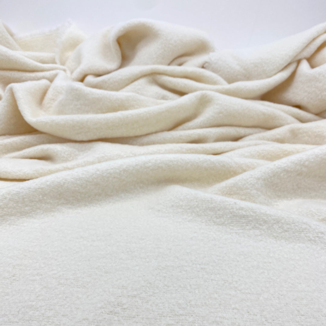 Heavy Cream Luxury Boucle Wool Blanket