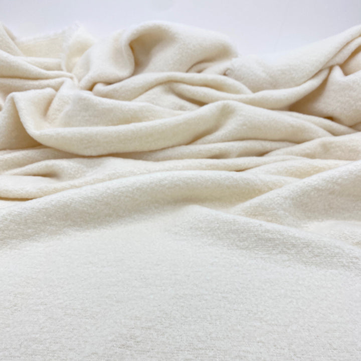 Heavy Cream Luxury Boucle Wool Blanket