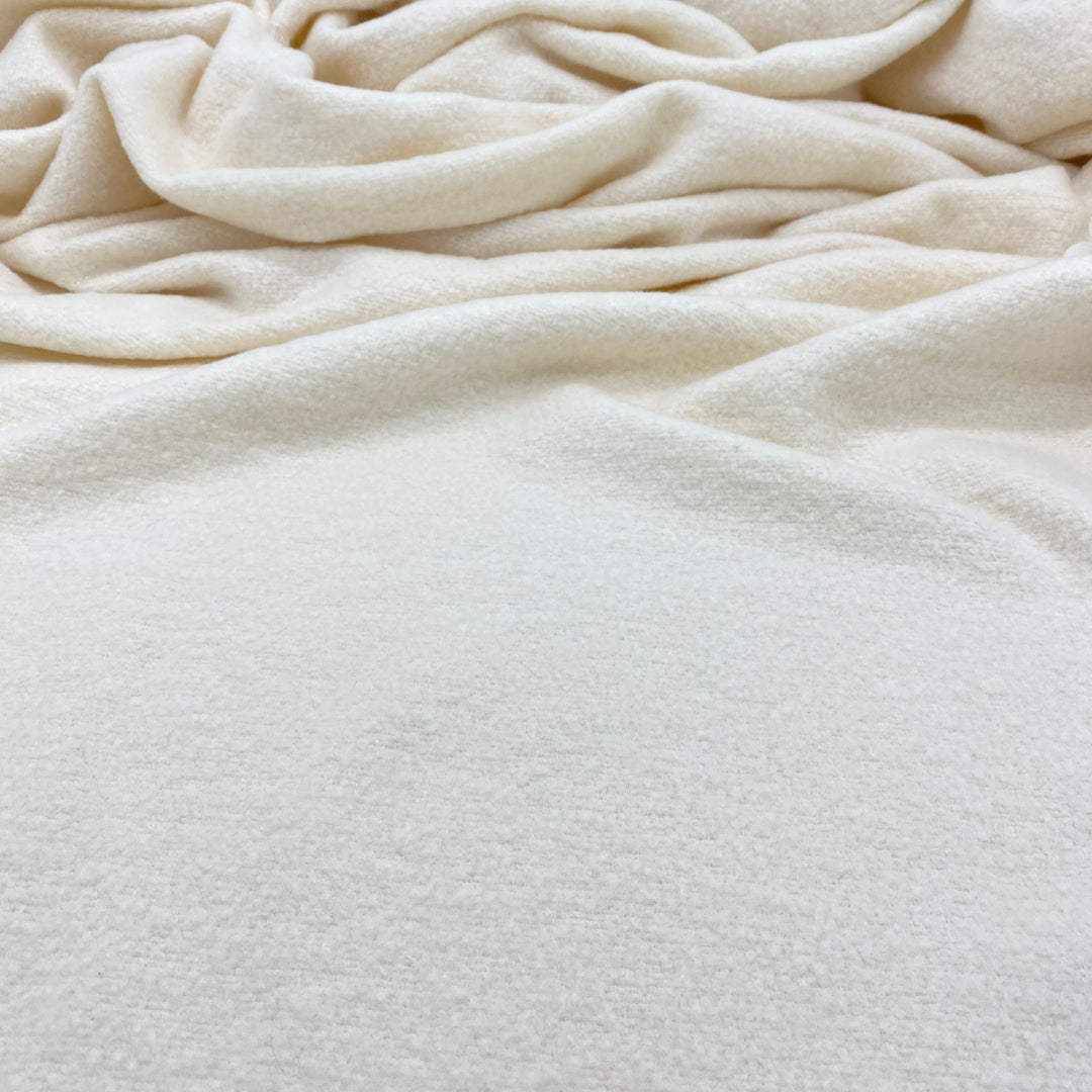 Heavy Cream Luxury Boucle Wool Blanket