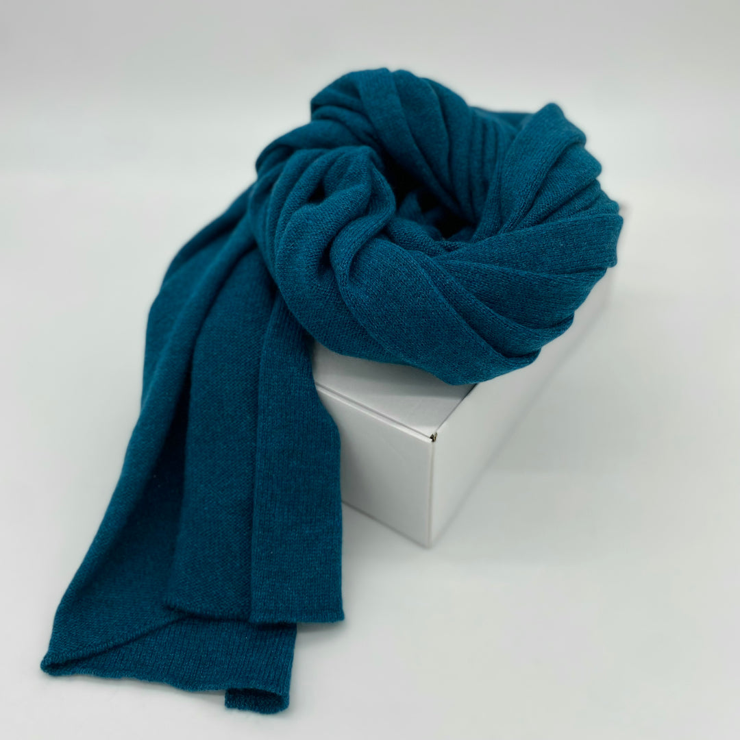 Teal Blue Cashmere Travel Wrap