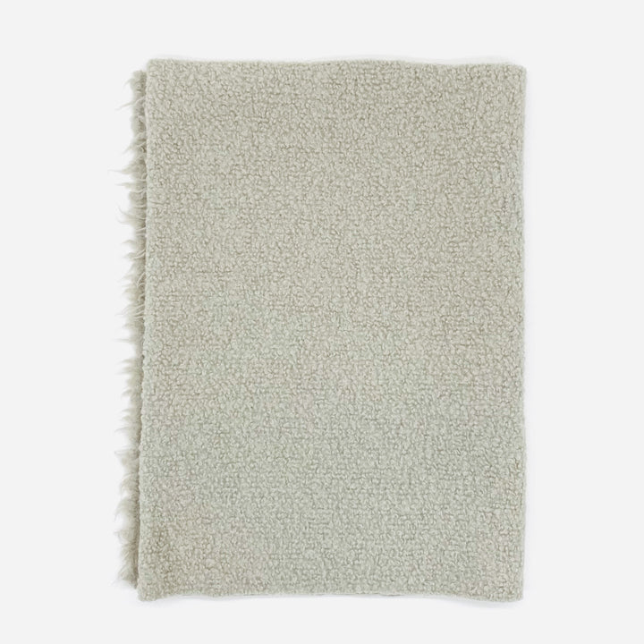 Heavy Soft Grey Luxury Boucle Wool Blanket