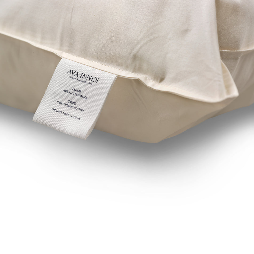 Luxury Wool Bed Pillow | Firm Support | Made In UK | Ava Innes