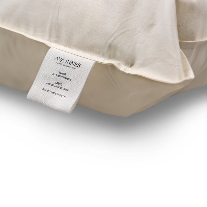 Luxury Wool Bed Pillow | Firm Support | Made In UK | Ava Innes