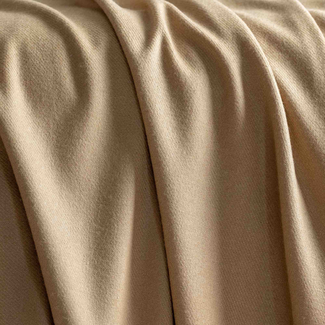 Light Camel Lightweight Cashmere Blanket | Made In The UK | Ava Innes