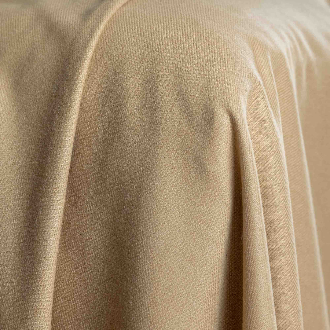 Light Camel Lightweight Cashmere Blanket | Made In The UK | Ava Innes