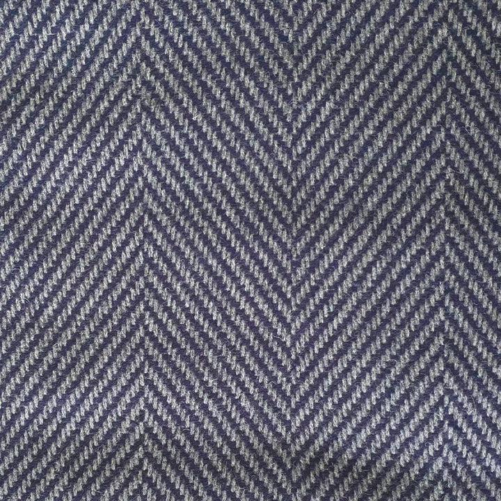 Large Blue Herringbone Wool Blanket