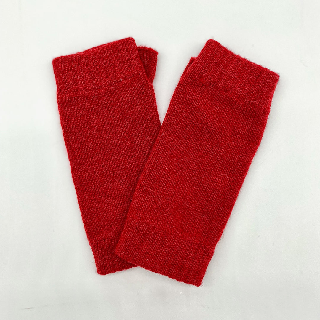 Red Cashmere Fingerless Gloves / Wrist Warmers