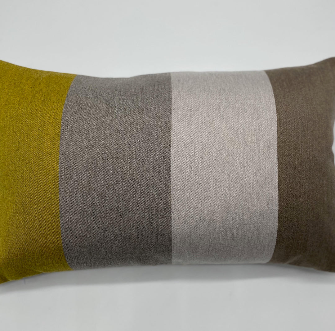 Beige Oatmeal & Yellow Cashmere Cushion | Made In The UK | Ava Innes
