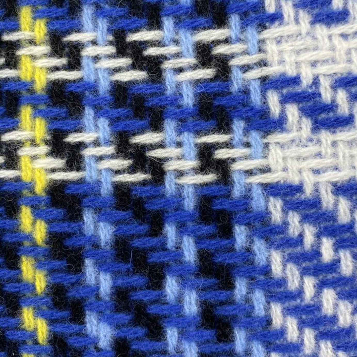 Blue Archie Check Pure Wool Cushion | Made In The UK | Ava Innes