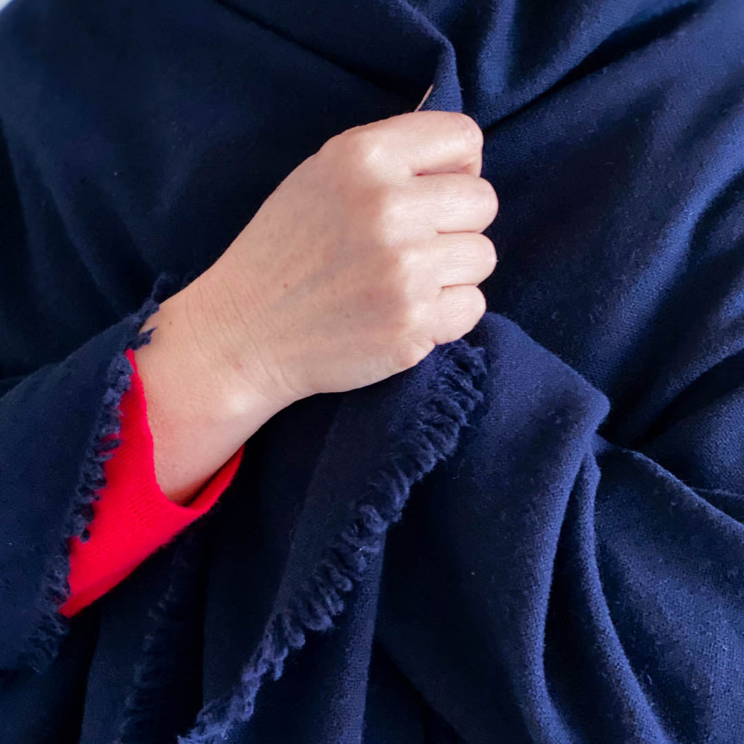 Navy Wool Wrap