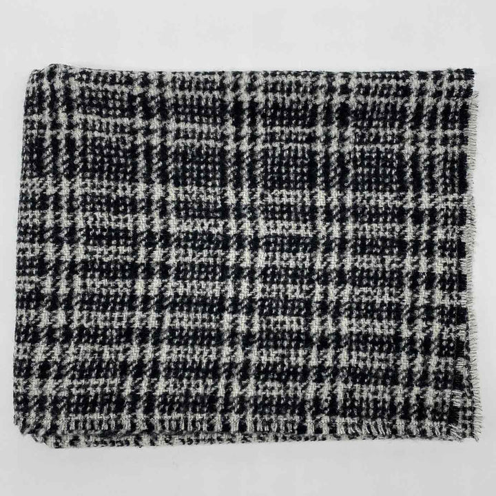 Ava Innes Black an White Boucle Cashmere Blanket