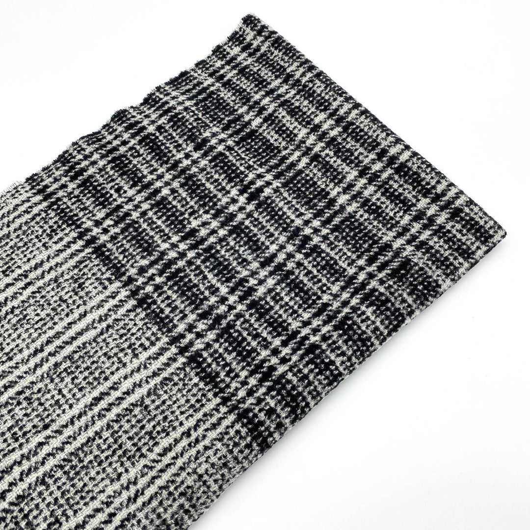 Ava Innes Black an White Boucle Cashmere Blanket