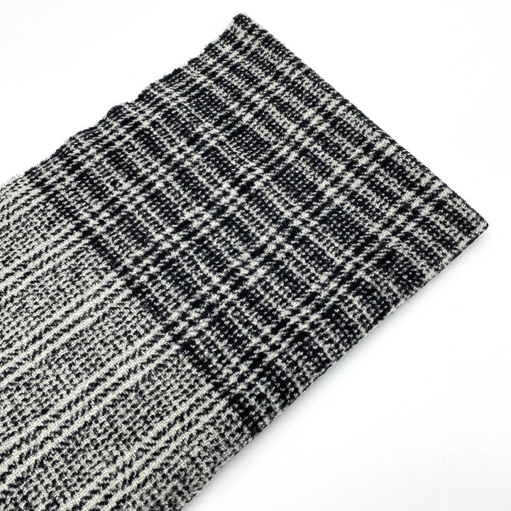 Ava Innes Black an White Boucle Cashmere Blanket