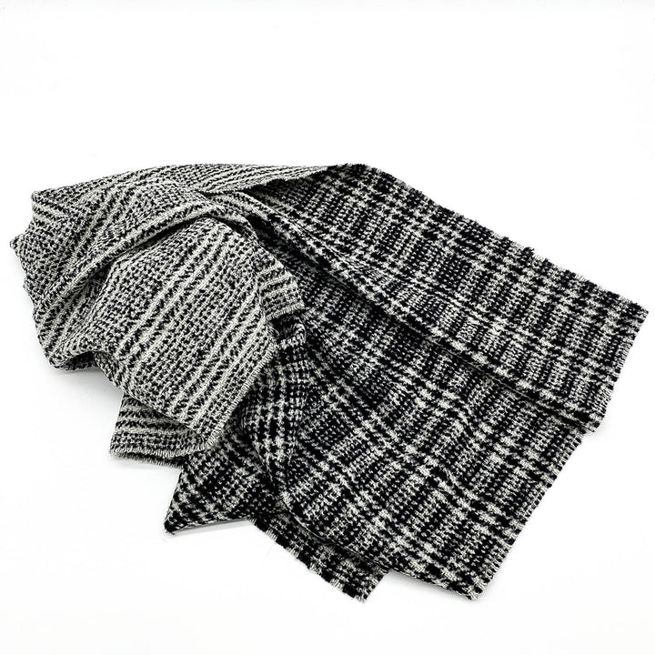 Ava Innes Black an White Boucle Cashmere Blanket