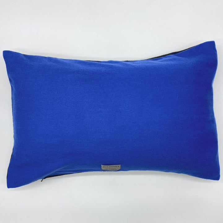 Blue & Brown Check Cashmere Cushion | Made In The UK | Ava Innes