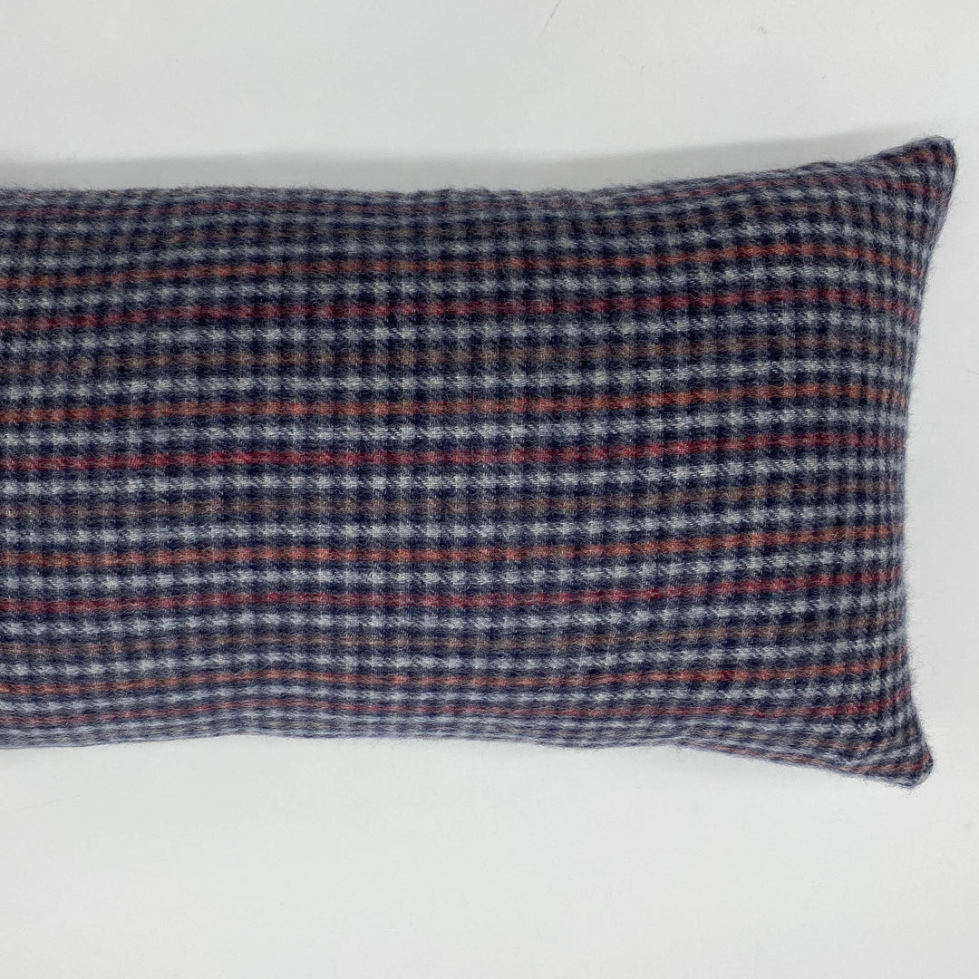 Navy Red & Cream Check Cashmere Cushion | Made In The UK | Ava Innes
