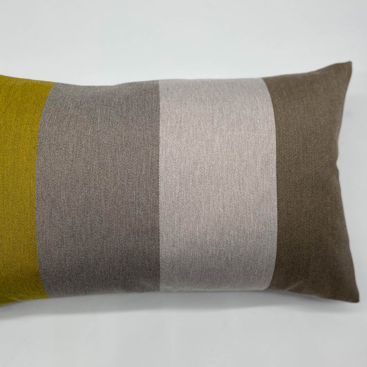 Beige Oatmeal & Yellow Cashmere Cushion | Made In The UK | Ava Innes