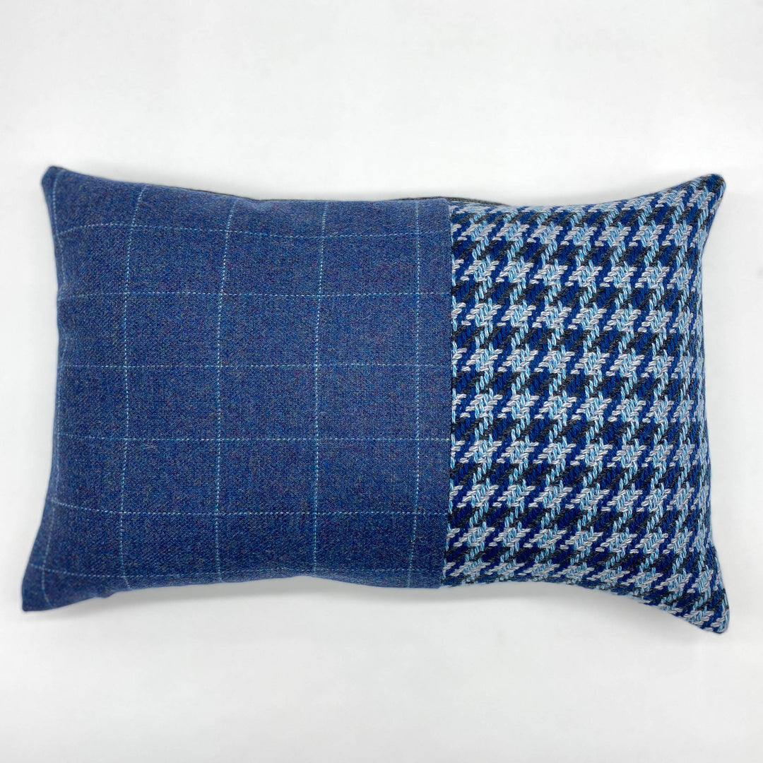 Blue Tweed Two Piece Fine Wool Cushion | Made In The UK | Ava Innes