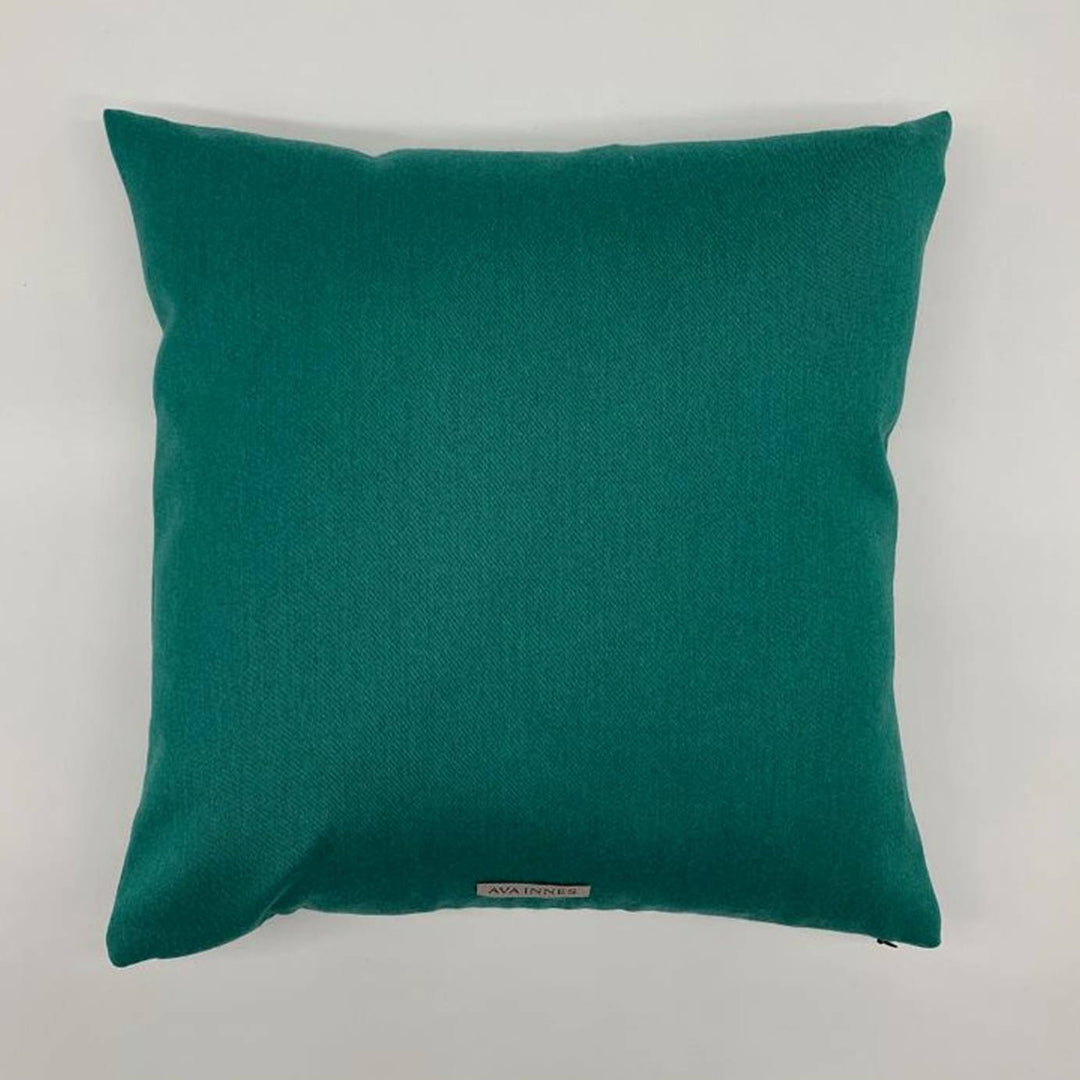 Emerald Green Pure Wool Cushion | Made In The UK | Ava Innes
