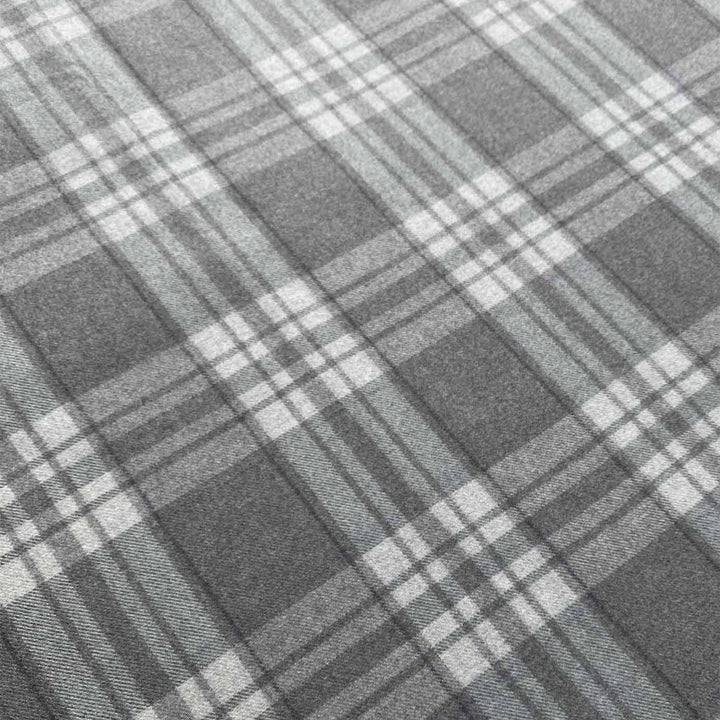 Stone Grey Check Fine Wool Throw