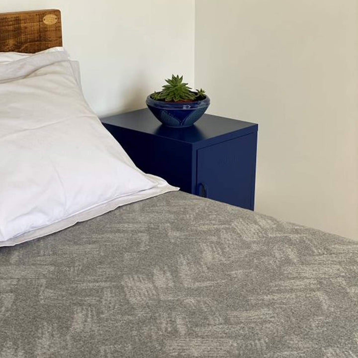 Grey Jacquard Two Tone Luxury Merino Wool & Cashmere Blanket | Made In The UK | Ava Innes