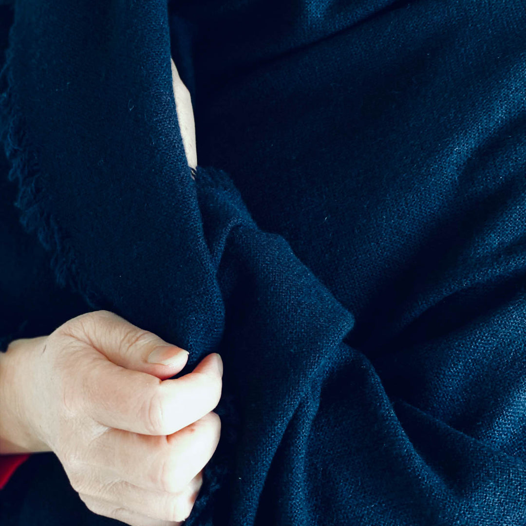 Ava Innes Navy Wool Wrap