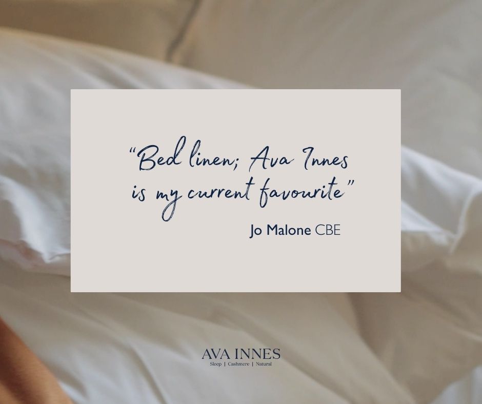Jo Malone CBE tells The Guardian that Ava Innes is her favourite place to shop bedding