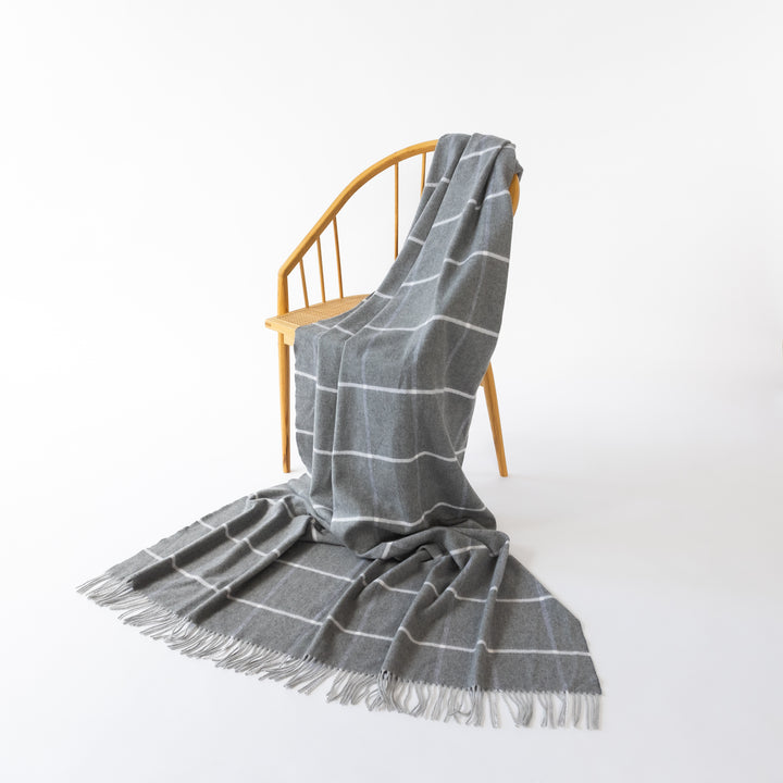 Windowpane Check Cashmere & Merino Throw
