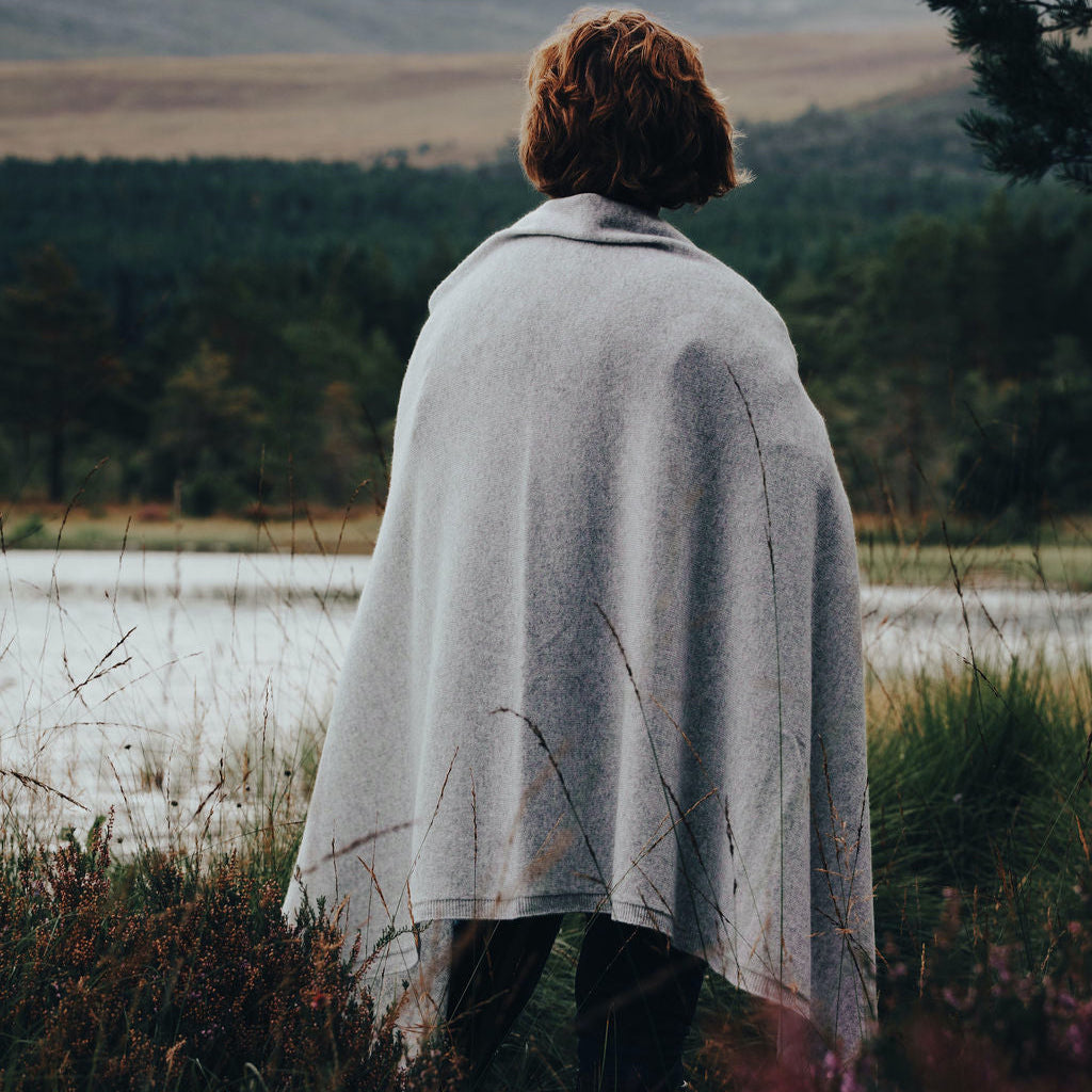 Light Grey Cashmere Travel Wrap