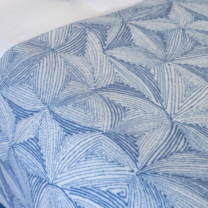 Blue White Floral Cashmere Blanket