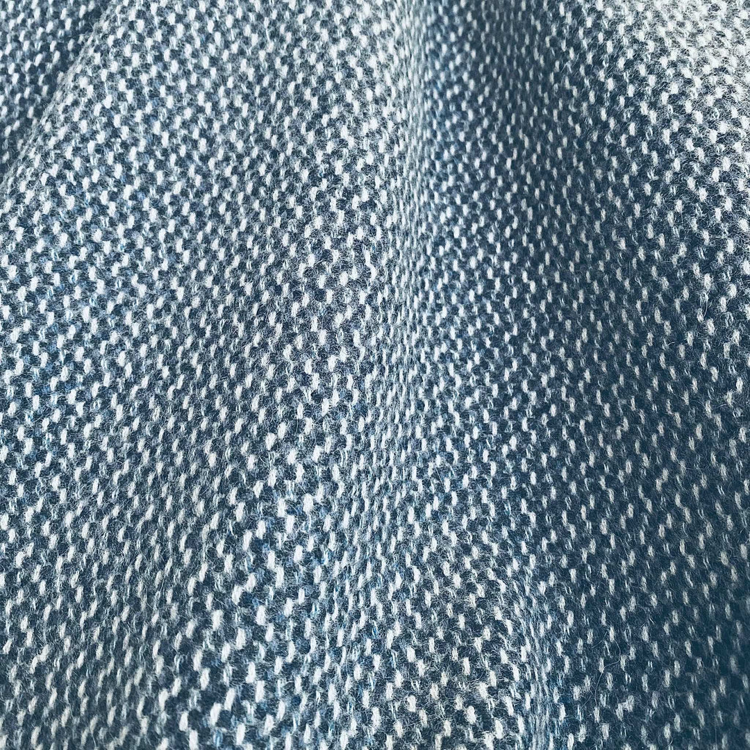 Blue Large Textured Cashmere Blanket