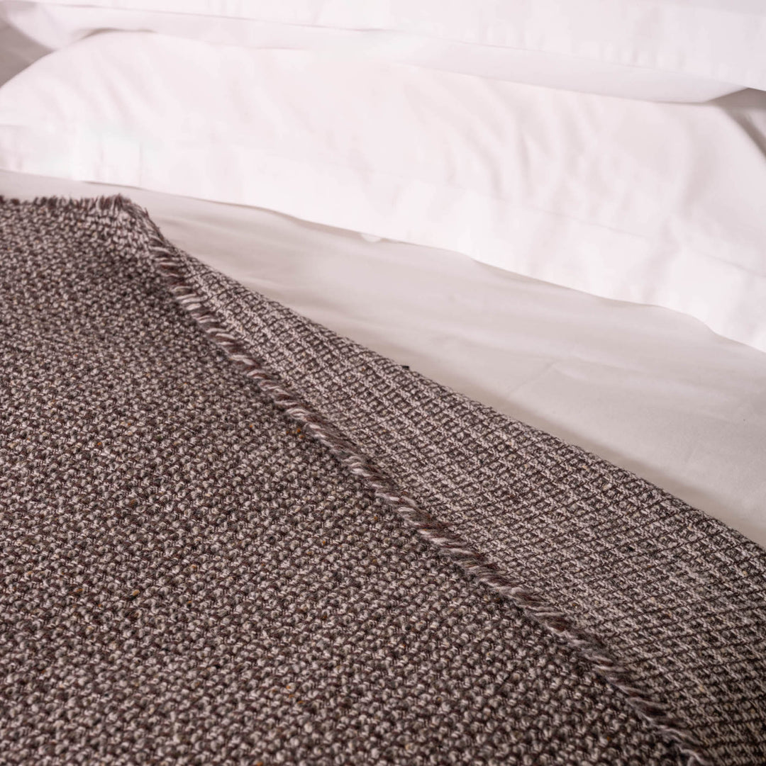 Brown and Natural Wool Blanket