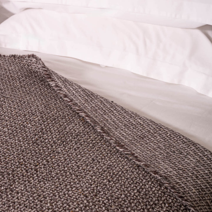 Brown and Natural Wool Blanket
