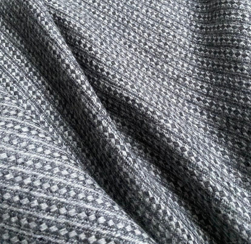 Large Grey Patterned Luxury Cashmere Blanket