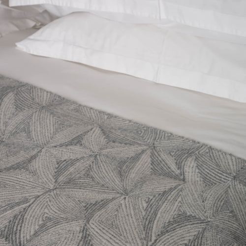Grey White Floral Cashmere Blanket