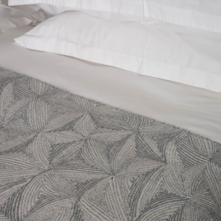 Grey White Floral Cashmere Blanket