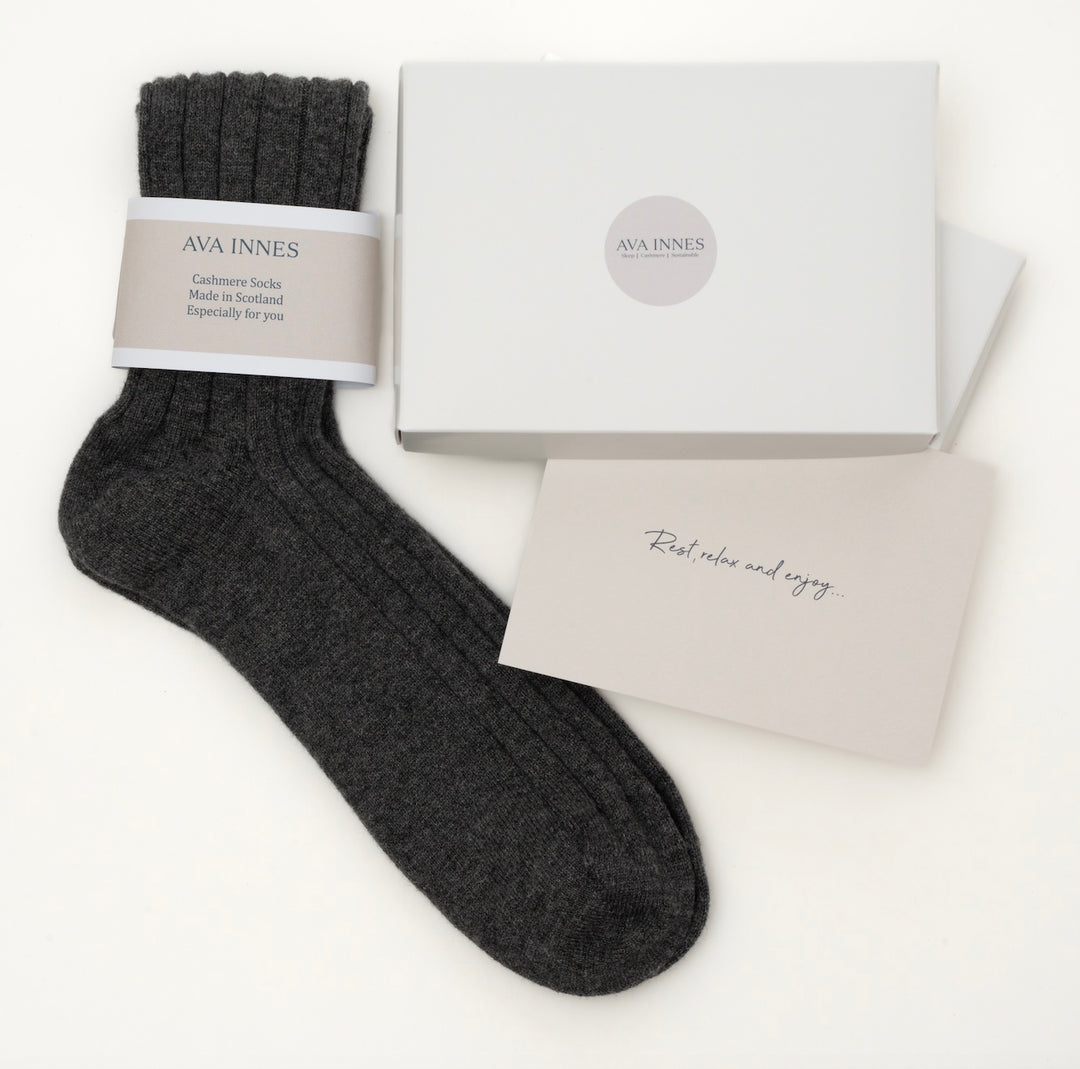 Set Of 3 Men's Luxury Ribbed Cashmere Socks
