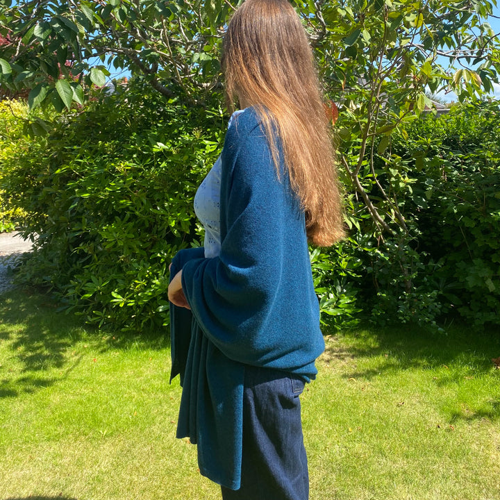 Teal Blue Luxury Light Pure Cashmere Wrap