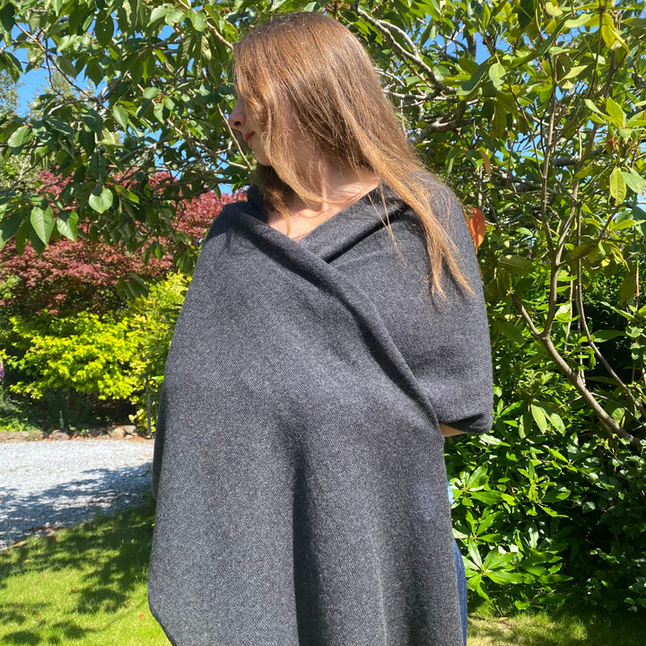 Charcoal Luxury Light Pure Cashmere Wrap